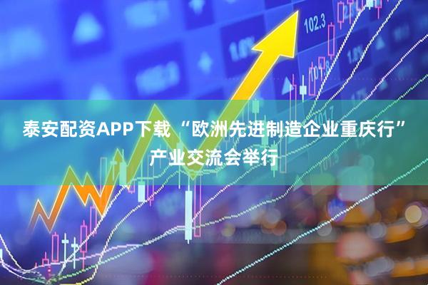 泰安配资APP下载 “欧洲先进制造企业重庆行”产业交流会举行