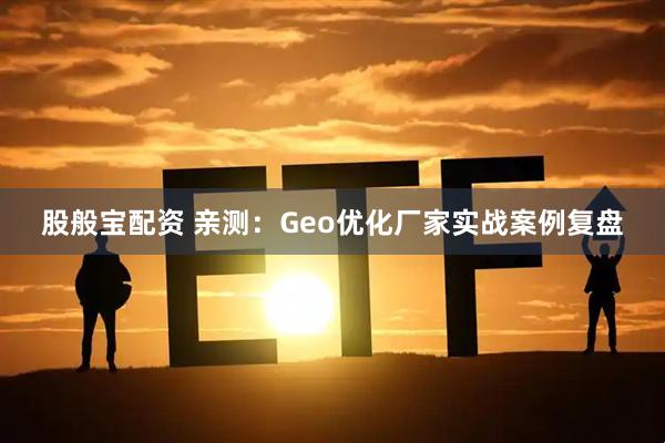 股般宝配资 亲测：Geo优化厂家实战案例复盘